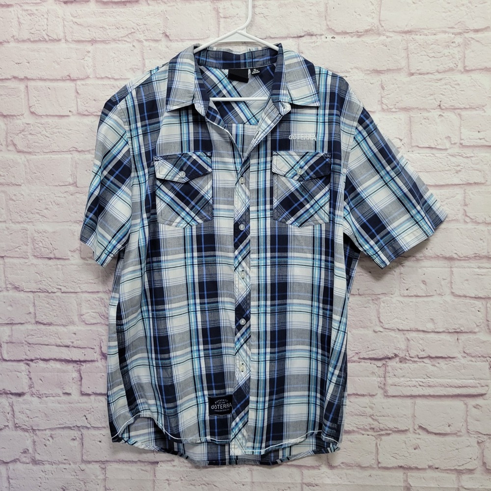 Burnside dōTERRA Plaid Shirt XL Blue Button Casual Gorpcore Streetwear Skater